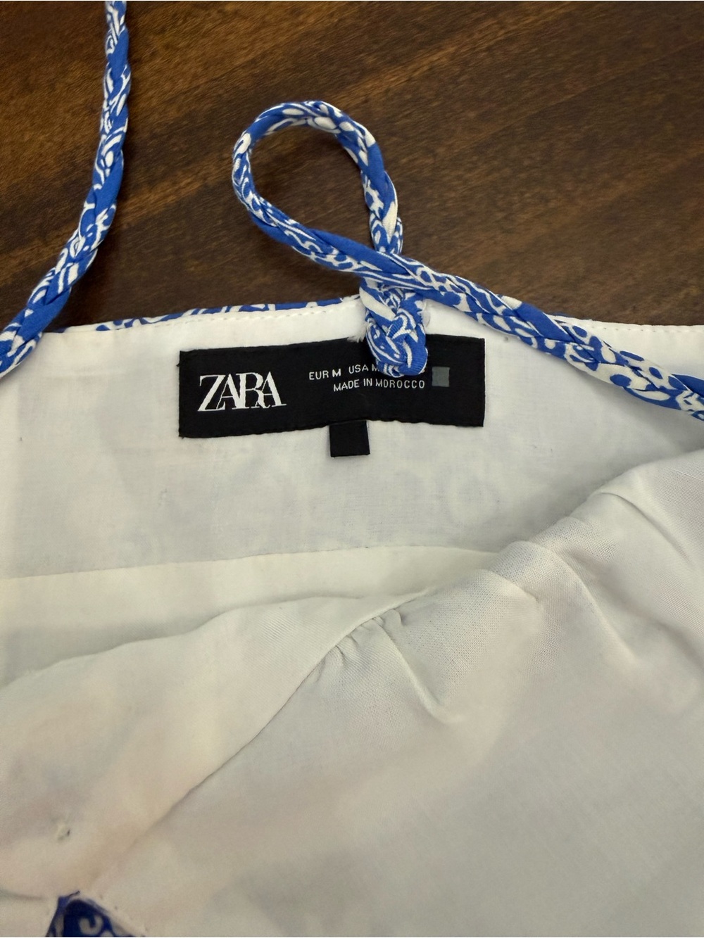 Zara Blue and White Paisley Patchwork Romper - Picture 4 of 7